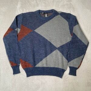 Vintage‎ 90s Kennington Wool Blend Abstract Knit Sweater Men Size Large Preowned